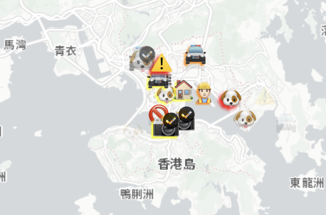 Hkmapで見た香港デモの様子